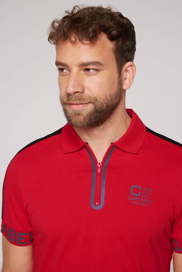 Soccx Kurzarmpolo mit Folienprints flight red Riesige Rabatte