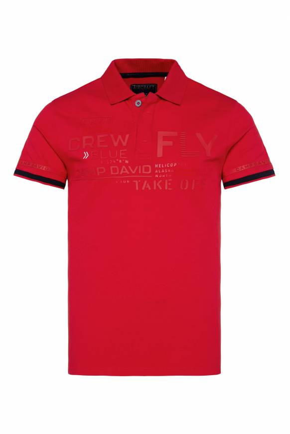 Soccx Pikee-Polo mit tonigem Rubber Artwork flight red Kostenloser Versand international