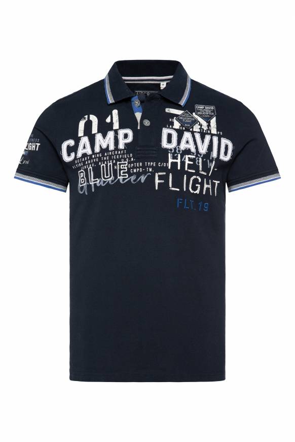 Soccx Pikee-Polo mit Label-Applikationen blue navy Speichern exportieren