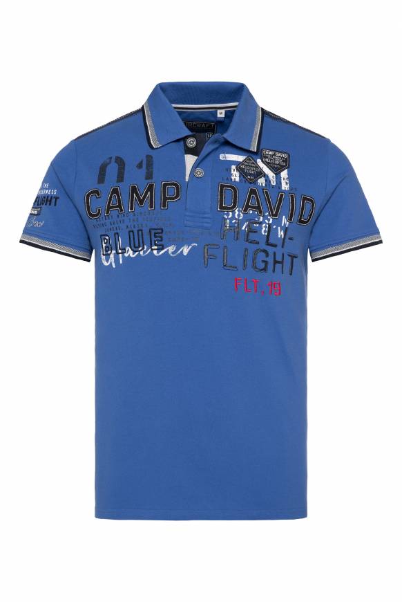 Soccx Pikee-Polo mit Label-Applikationen strong blue Black Friday Preise
