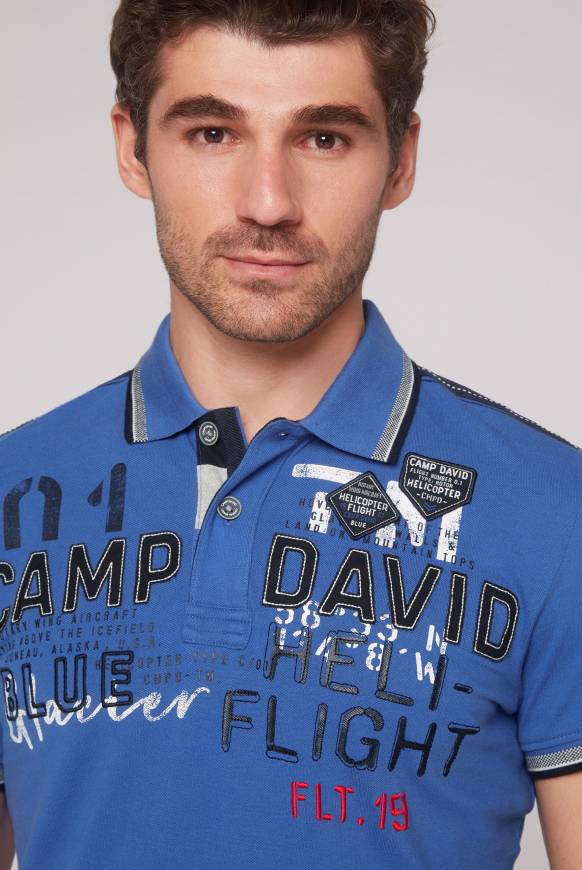 Soccx Pikee-Polo mit Label-Applikationen strong blue Black Friday Preise