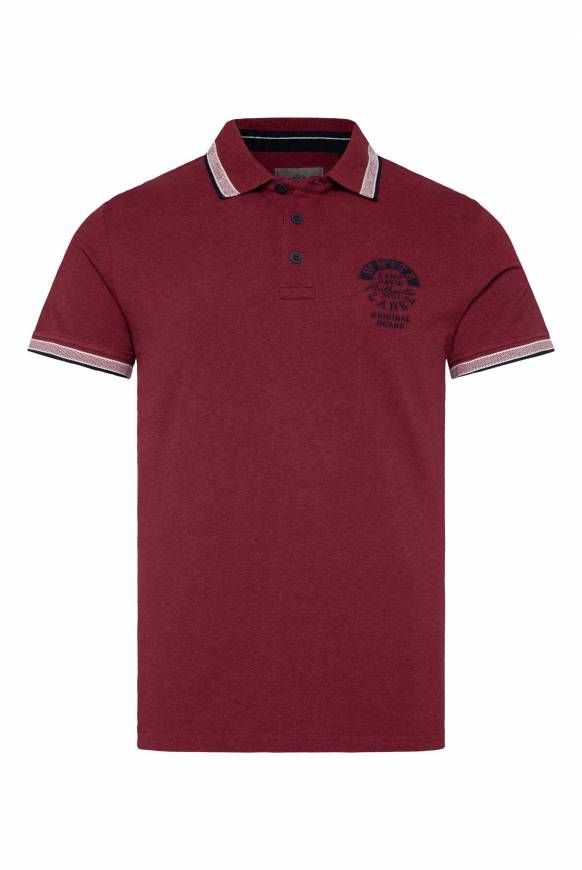 Soccx Meliertes Poloshirt mit Two-Tone-Details burgundy melange 50% Rabatt für begrenzte Zeit
