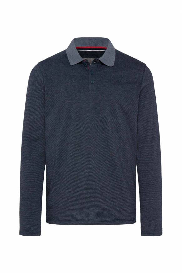 Soccx Langarmpolo mit feinem Streifen-Dessin blue navy Online