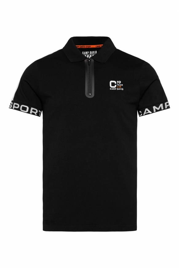 Soccx Poloshirt mit Zipper und reflektierenden Prints black Outlet