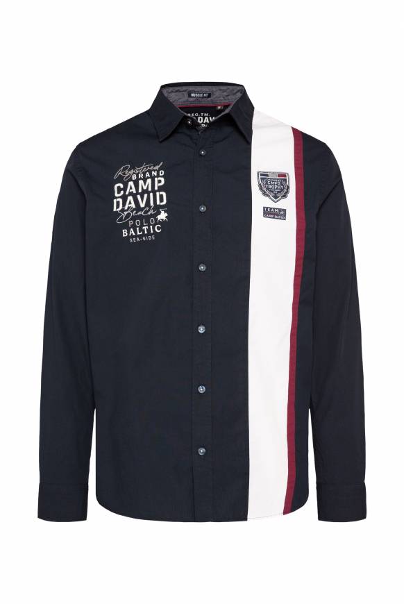 Soccx Langarmhemd mit Color-Blocking und Artworks blue navy Verkauf
