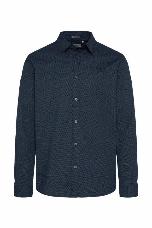 Soccx Langarmhemd mit filigranen All Over Print blue navy Fabrikverkauf