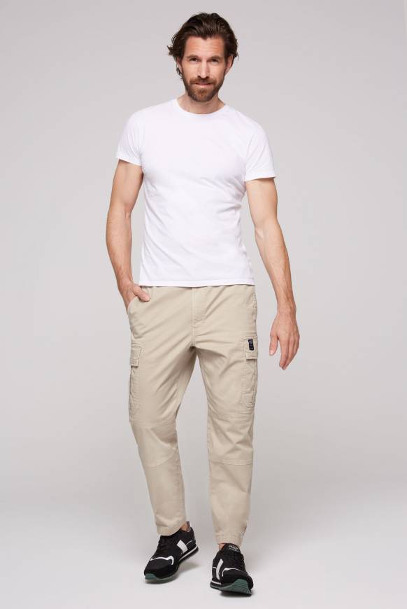 Soccx Cargohose mit Klappentaschen neutral beige Lagerräumung