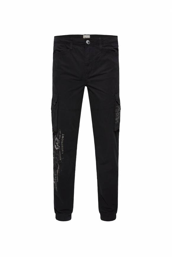 Soccx Leichte Cargohose mit Label Prints black Große Rabatte