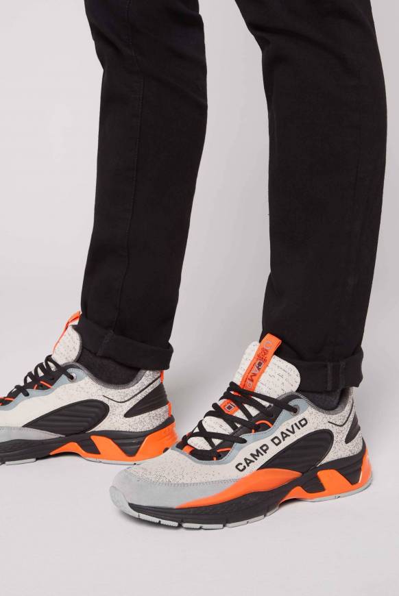 Soccx Premium Sneaker im Knit-Design mit 3D-Rubber-Elementen shell / black Nur noch ein Tag übrig