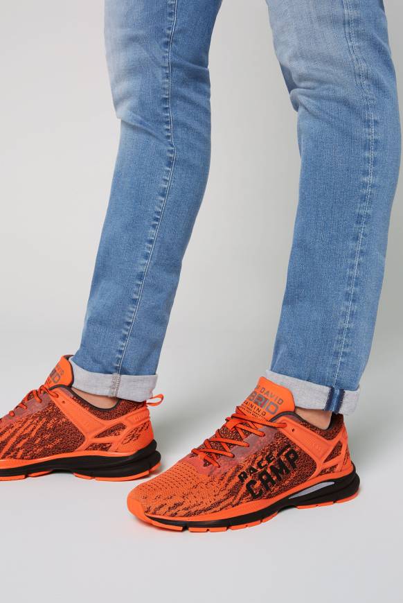 Soccx Running Sneaker mit Knit-Design und Rubber Logo signal orange Fabrikladen