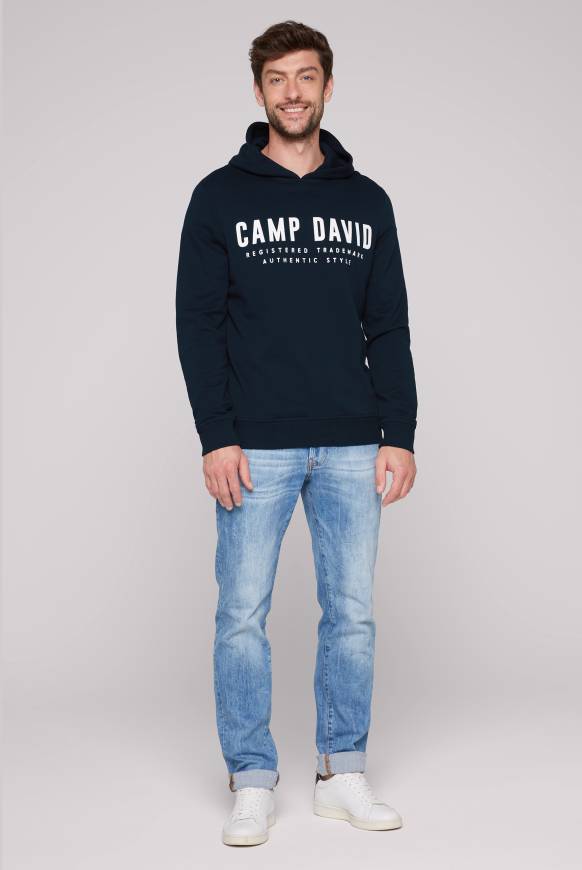 Soccx Basic Hoodie mit Logo Print blue navy Blitzverkäufe