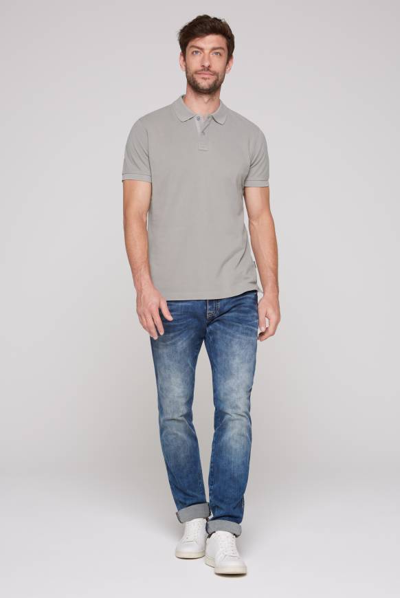 Soccx Basic Pikee-Polo mit Trikotkragen polo grey Rabatt