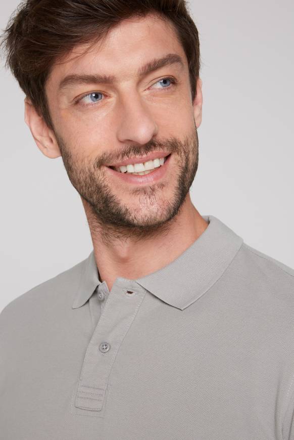 Soccx Basic Pikee-Polo mit Trikotkragen polo grey Rabatt