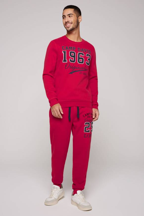Soccx Sweatshirt mit Artwork im Retro-Style royal red Online Shopping