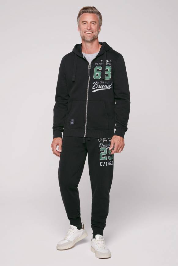 Soccx Kapuzensweatjacke mit Retro-Artwork black Osterangebot