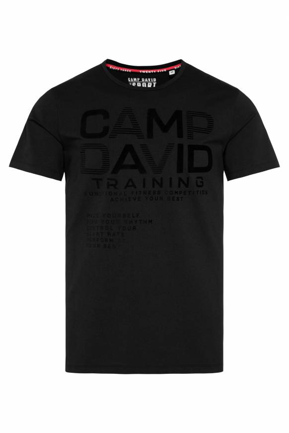 Soccx Sport-T-Shirt mit Artworks black Heißer Verkauf