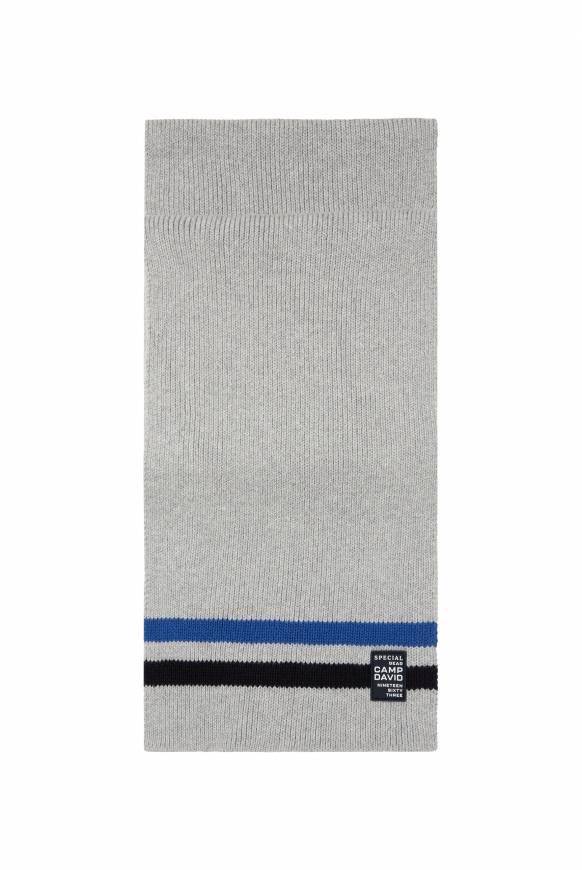 Soccx Rippstrickschal mit Streifen-Details granite melange Räumungsverkauf