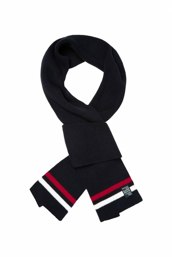 Soccx Rippstrickschal mit Streifen-Details blue navy Kauf eins, bekomm eins gratis