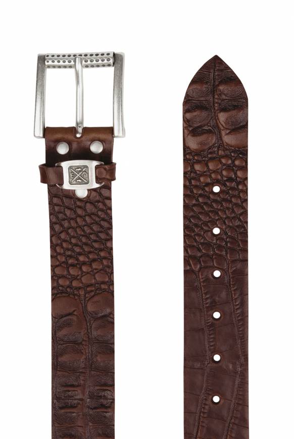 Soccx Ledergürtel im Used Look dark brown Verkauf