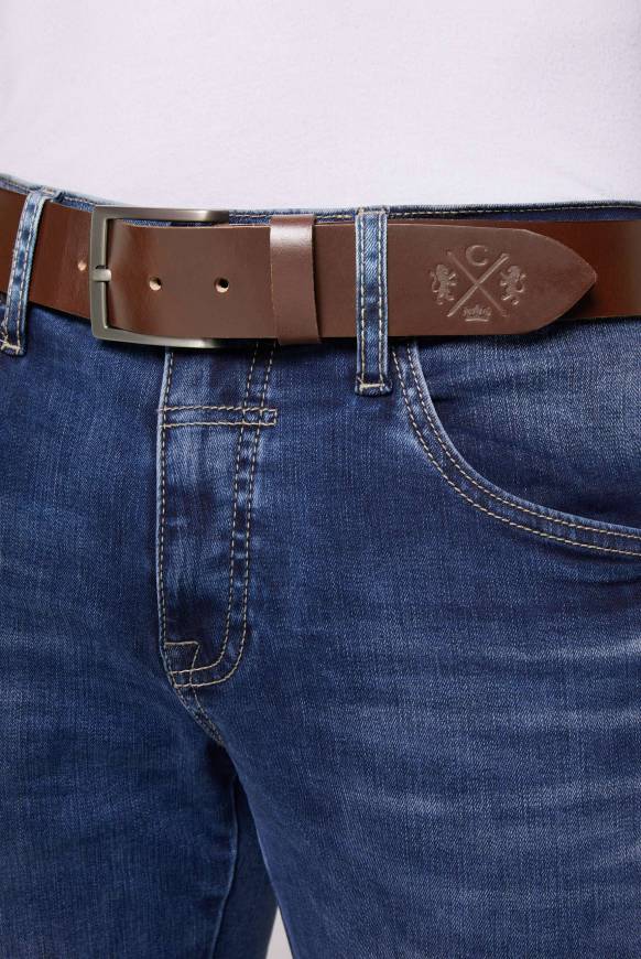 Soccx Ledergürtel mit matter Dornschließe brown Hotsell