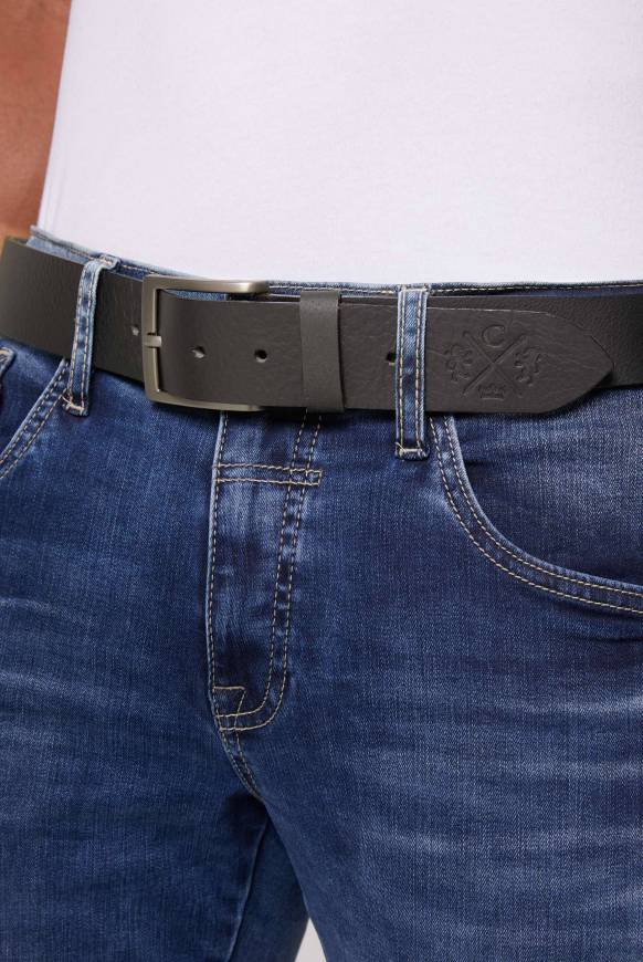 Soccx Ledergürtel mit matter Dornschließe black Schlussverkauf