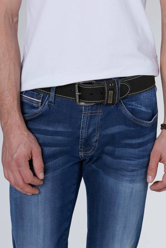 Soccx Ledergürtel black Kostenloser Versand