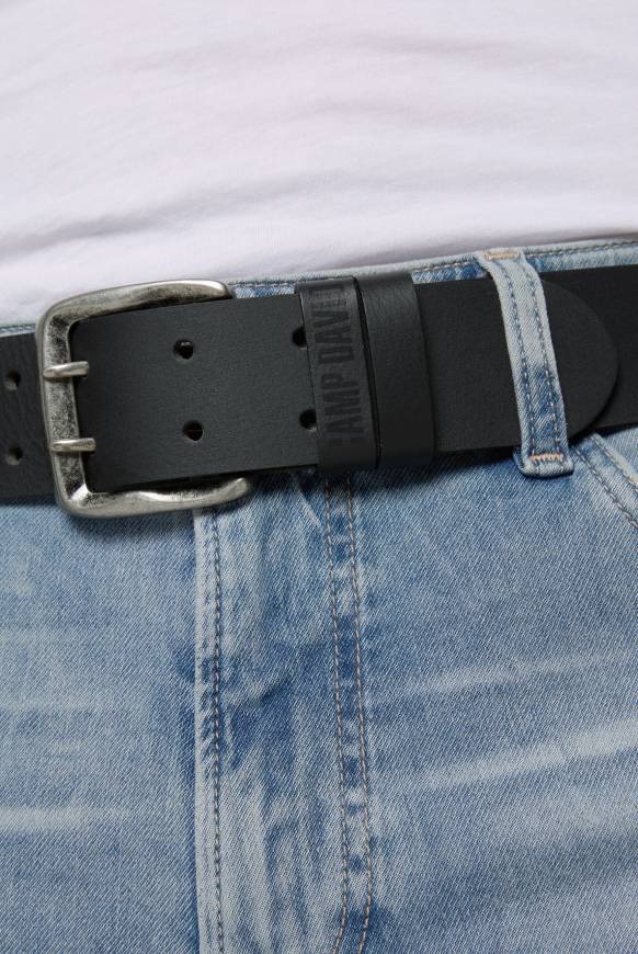 Soccx Ledergürtel mit Doppeldornschließe black Sonderangebot