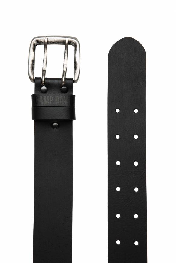 Soccx Ledergürtel mit Doppeldornschließe black Sonderangebot