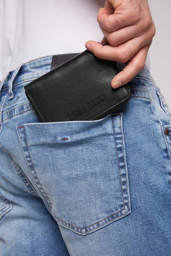 Soccx Geldbörse mit Zipper und Logo-Prägung black Günstig kaufen