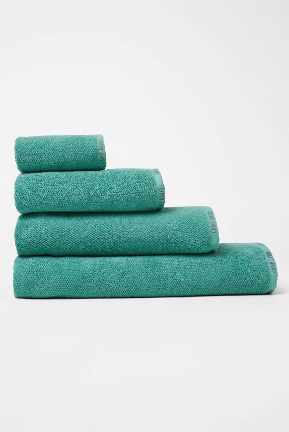 Soccx Saunahandtuch mit Logo-Saum 100 x 140 cm cool green Flash Sale