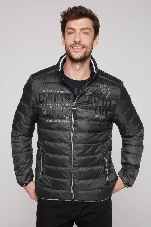 Soccx Leichte Steppjacke mit Logo Prints und Tapes dark anthra 4XL Saisonschlussverkauf