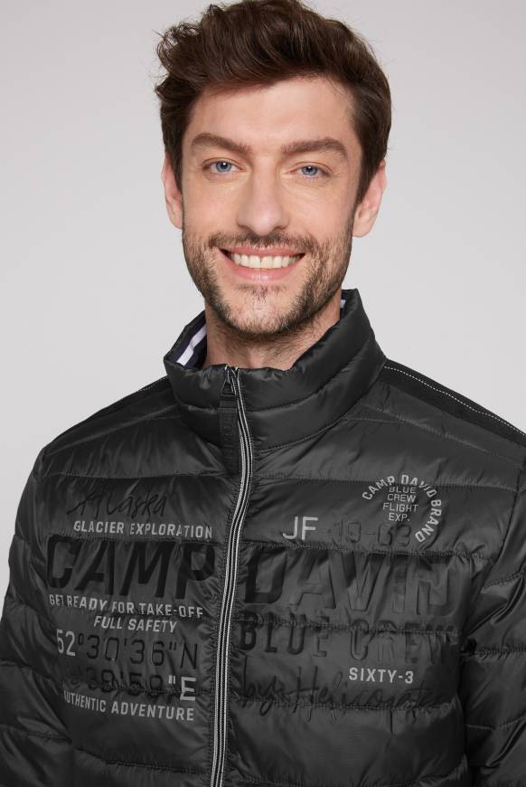 Soccx Leichte Steppjacke mit Logo Prints und Tapes dark anthra 4XL Saisonschlussverkauf
