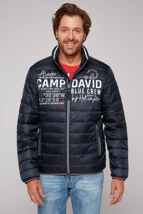 Soccx Leichte Steppjacke mit Logo Prints und Tapes blue navy 4XL Black Friday
