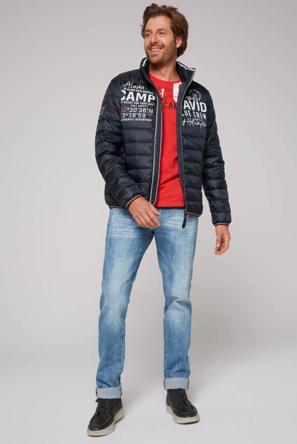 Soccx Leichte Steppjacke mit Logo Prints und Tapes blue navy 4XL Black Friday