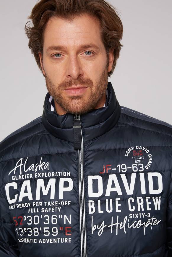 Soccx Leichte Steppjacke mit Logo Prints und Tapes blue navy 4XL Black Friday