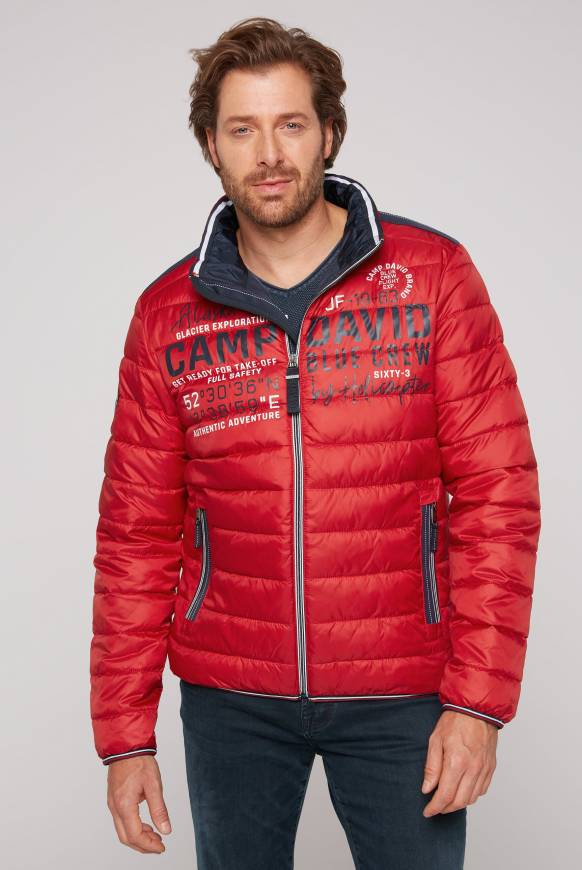 Soccx Leichte Steppjacke mit Logo Prints und Tapes royal red Cyber Monday
