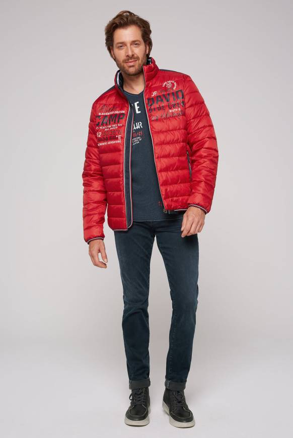 Soccx Leichte Steppjacke mit Logo Prints und Tapes royal red Cyber Monday