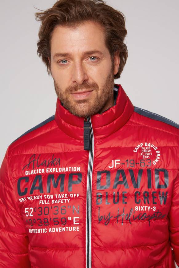 Soccx Leichte Steppjacke mit Logo Prints und Tapes royal red Cyber Monday
