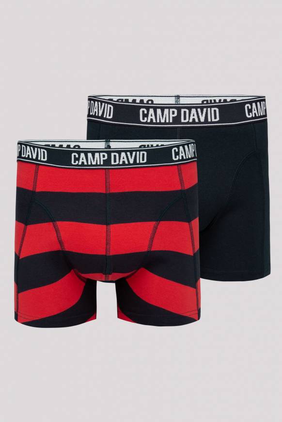 Soccx Boxershorts mit Logo-Bund, 2er-Pack navy uni / navy red stripes Zeitlich begrenztes Angebot