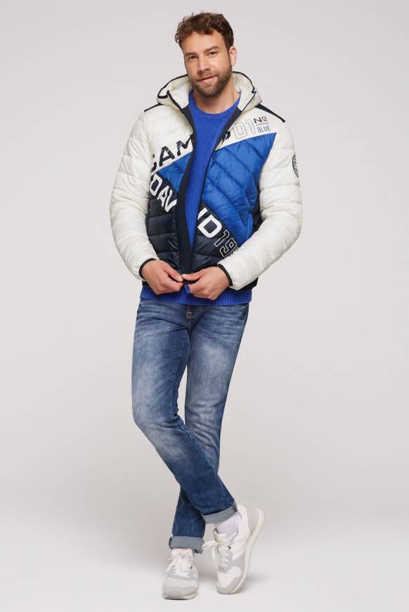 Soccx Steppjacke mit Colour-Blocking und Rücken-Print kitt 50% Rabatt mit kostenlosem Versand
