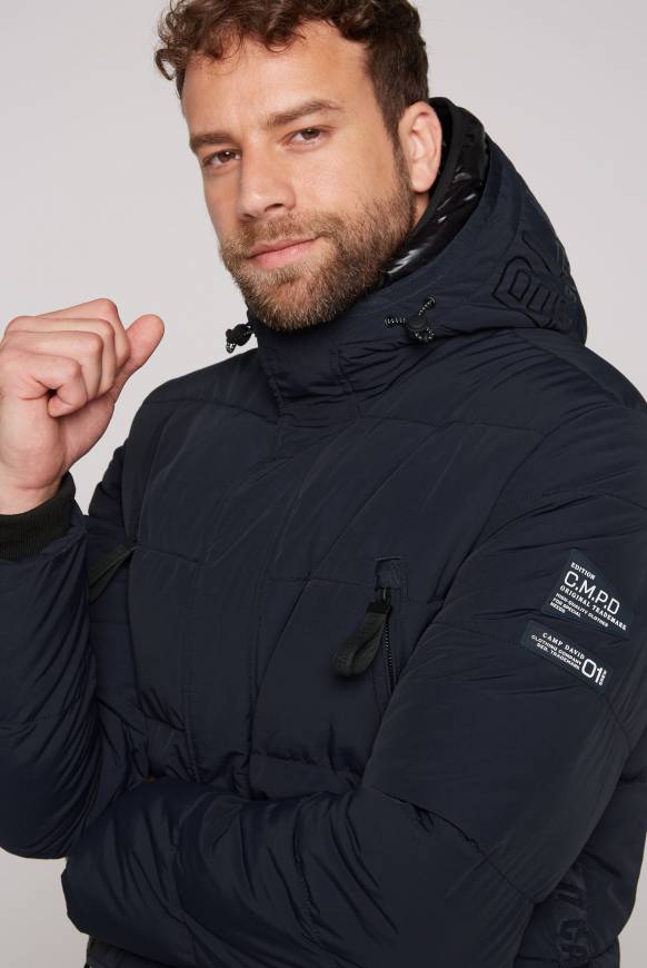 Soccx Stepp-Parka mit Kapuzen-Layering blue navy Im Verkauf
