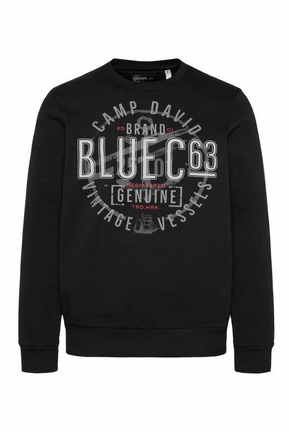 Soccx Sweatshirt mit rundem Label Print black Versandkostenfrei