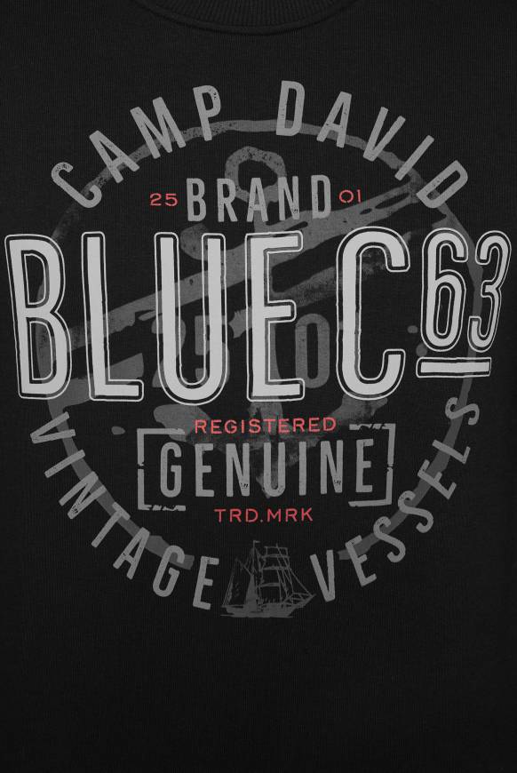 Soccx Sweatshirt mit rundem Label Print black Versandkostenfrei