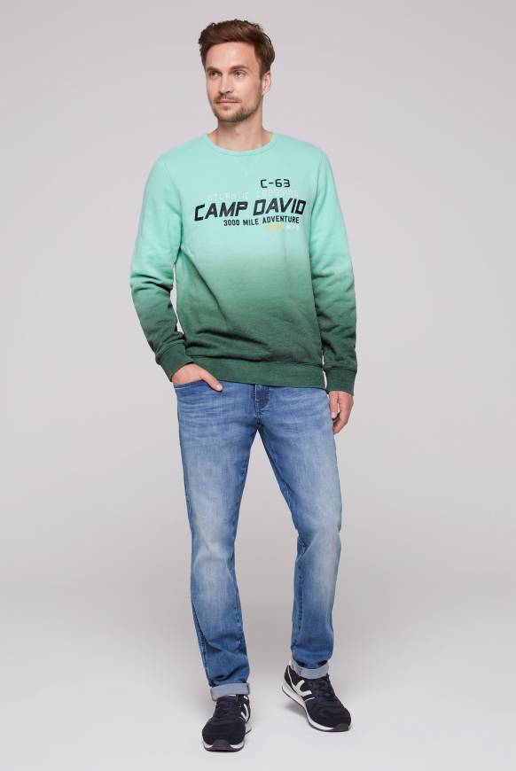 Soccx Sweatshirt Dip Dye mit Puff-Print flash aqua Vatertagsangebot