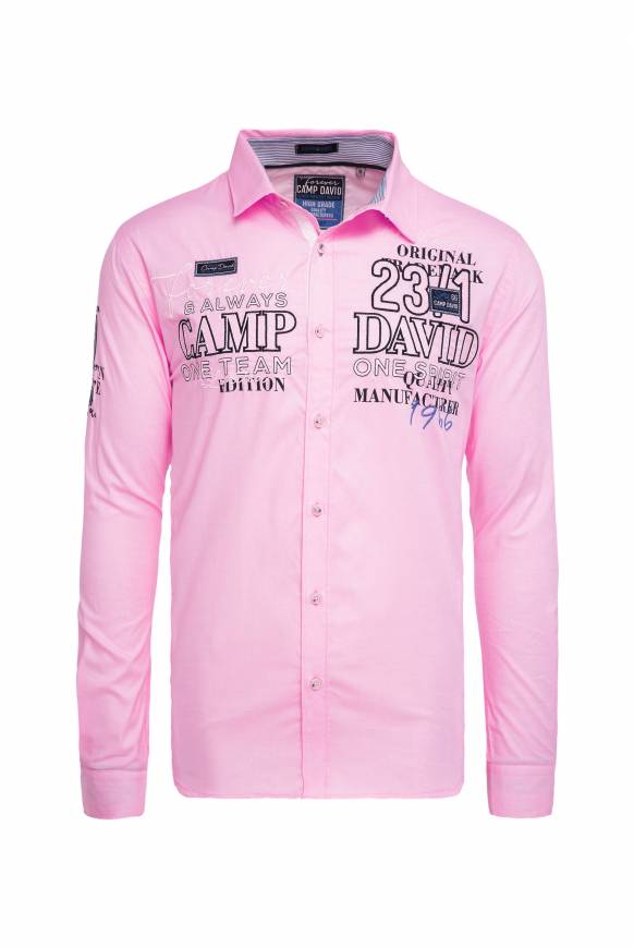 Soccx Hemd mit Dobby-Struktur und Artworks pale pink L Top Angebot