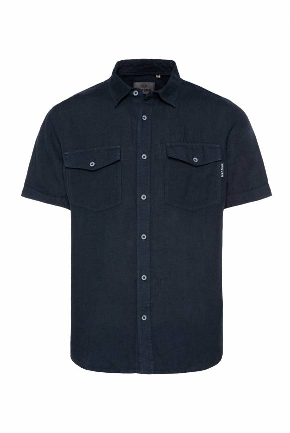 Soccx Leinenhemd mit Klappentaschen blue navy Zeitlich begrenztes Angebot