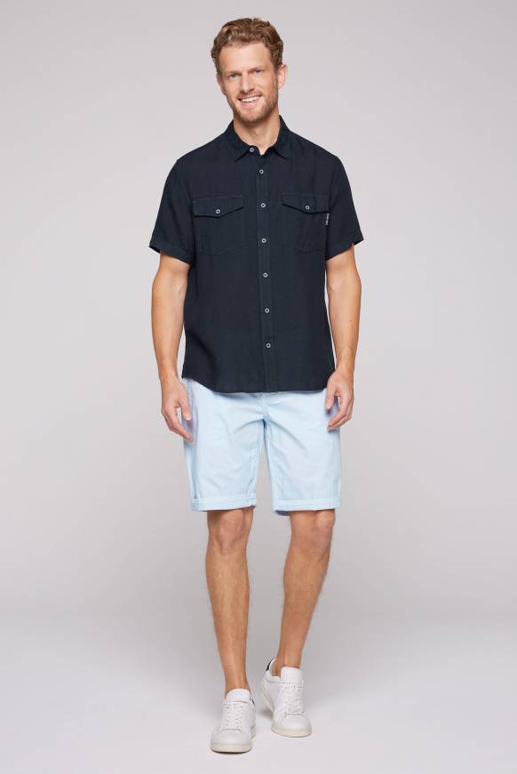 Soccx Leinenhemd mit Klappentaschen blue navy Zeitlich begrenztes Angebot