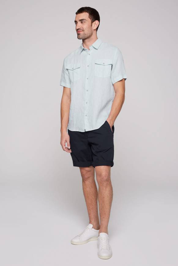 Soccx Leinenhemd mit Klappentaschen summer blue Exklusive Angebote