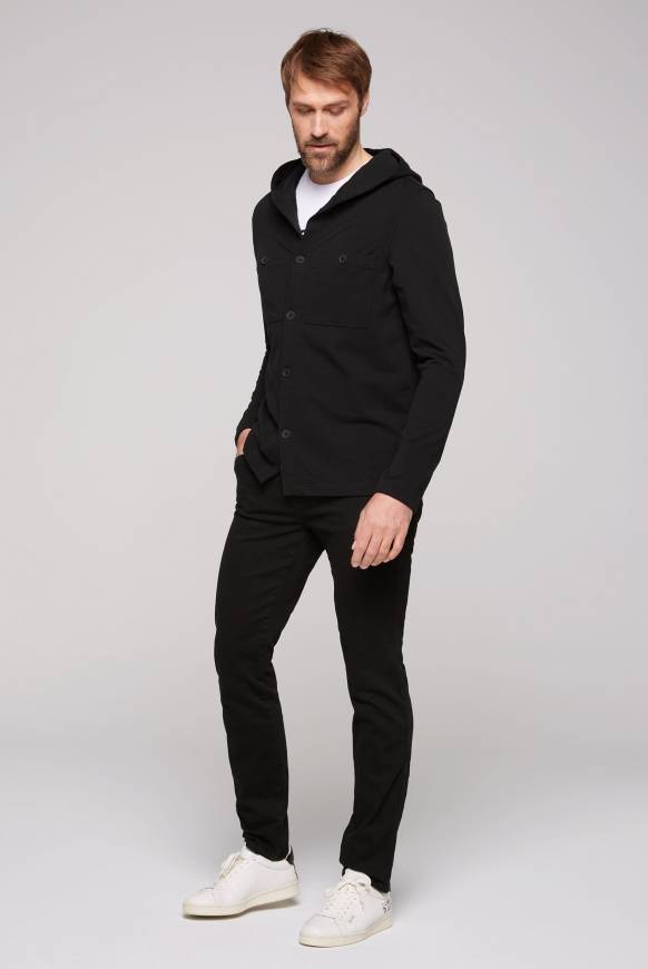Soccx Overshirt mit Kapuze und Brusttaschen black Saisonale Angebote