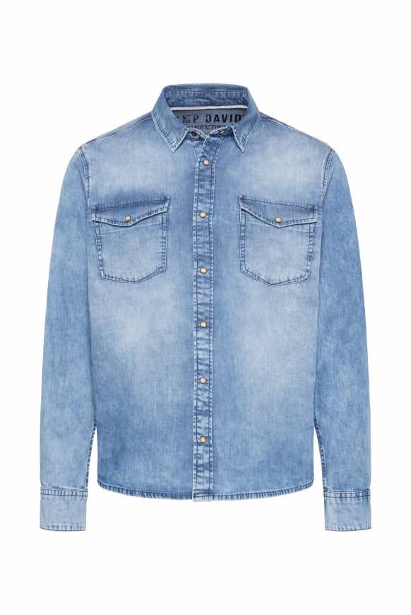 Soccx Hemd aus Denim Regular Fit light blue bleached Riesige Ersparnisse